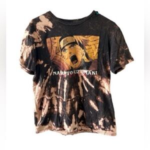 Naruto Uzumaki Shippuden Bleach Dyed Distressed Graphic Tee XL